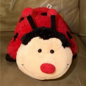 Pillow Pets Ladybug Stuffed Animal Plush Medium 2010 Red and Black Washable
